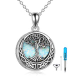 Tree of Life Urn Necklaces for Ashes Sterling Silver Abalone Shell Tree of Life Cremation Jewelry Memory Gift for Women