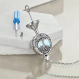 Tree of Life Urn Necklaces for Ashes Sterling Silver Abalone Shell Tree of Life Cremation Jewelry Memory Gift for Women