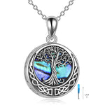 Sterling Silver Abalone Opal Shell Moss Agate Tree of Life Urn Necklaces for Ashes