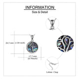 Tree of Life Urn Necklaces for Ashes Sterling Silver Abalone Shell Tree of Life Cremation Jewelry Memory Gift for Women