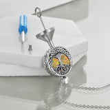 Tree of Life Urn Necklaces for Ashes Sterling Silver Abalone Shell Tree of Life Cremation Jewelry Memory Gift for Women