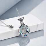 Tree of Life Urn Necklaces for Ashes Sterling Silver Crystal Cremation Jewelry for Ashes Memory Jewelry for Women Men