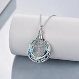 Sterling Silver Crystal Tree of Life Urn Necklaces for Ashes