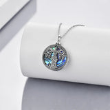 Tree of Life Urn Necklaces for Ashes Sterling Silver Abalone Shell Tree of Life Cremation Jewelry Memory Gift for Women