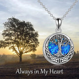 Sterling Silver Abalone Opal Shell Moss Agate Tree of Life Urn Necklaces for Ashes