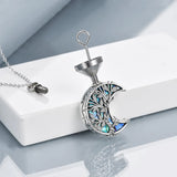 Tree of Life Urn Necklaces for Ashes Sterling Silver Abalone Shell Tree of Life Cremation Jewelry Memory Gift for Women