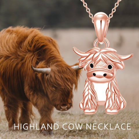 Sterling Silver Highland Cow Necklace