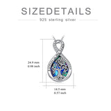 Tree of Life Urn Necklaces for Ashes Sterling Silver Abalone Shell Tree of Life Cremation Jewelry Memory Gift for Women