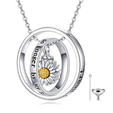 Sterling Silver Sunflower Rose Dog Paw Tree of life Urn Necklace for Ashes