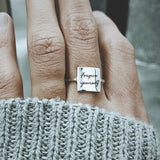 Sterling Silver Inspirational Ring Engraved with  Forgive Yourself