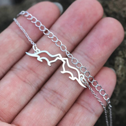 Sterling Silver Kissing Sea Otters Pendant Necklace