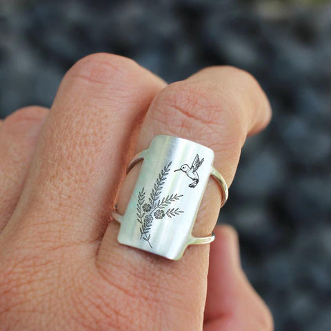 Sterling Silver Hummingbird Animal Ring