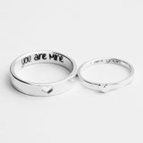 Sterling Silver Personalized Engraved Heart Promise Couple Rings