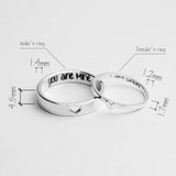 Sterling Silver Personalized Engraved Heart Promise Couple Rings