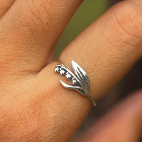 Sterling Silver May Birth Flower lily Of The Valley Nature Ring