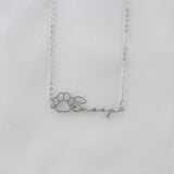 Sterling Silver Personalized Name Dog Paw Pendant Necklace