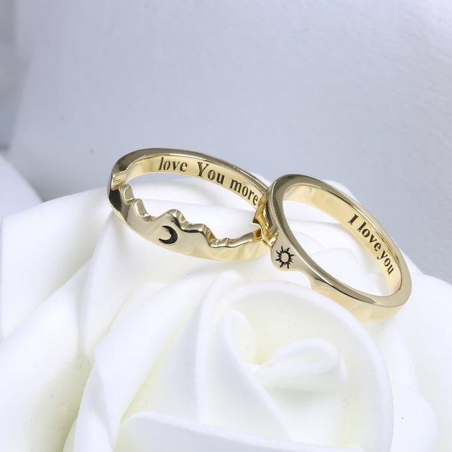 Sterling Silver Matching Couple Promise Rings Set