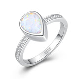 Sterling Silver Teardrop CZ Urn Rings for Ashes