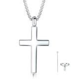 Urn Cross Necklace For Ashes 925 Solid Sterling Silver Pendant Cremation Jewelry For Men Boys With Strong Stainless Steel Chain