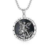 Sterling Silver St Michael St Christopher Pendant Necklace