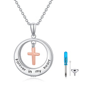 Cross Cremation Jewelry 925 Sterling Silver Urn Necklace Keepsake Ashes Memorial Pendant for Women