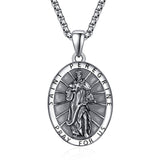 925 Sterling Silver Patron Saint Medals | Amulet Necklace Protection Jewelry for Men with 2.5mm 22"+2" Chain