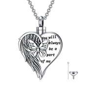 Sterling Silver Butterfly  Necklaces for Ashes with engraved words