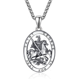 925 Sterling Silver Patron Saint Medals | Amulet Necklace Protection Jewelry for Men with 2.5mm 22"+2" Chain