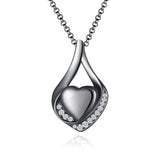 Sterling Silver Heart Shape TearDangle Urn Necklace for Ashes