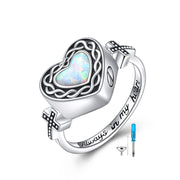 Sterling Silver Heart Celtic Knot Cross Urn Rings for Ashes Engraved With ?¡ãAlways in My Heart