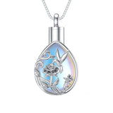 Sterling Silver Moonstone Rose Hummingbird Turtle Dolhpin Urn Necklace for Ashes