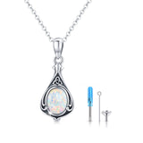 925 Sterling Silver Urn Opal/Moonstone Cremation Jewelry Gifts for Women Men Girls Boys Bereavement Gifts Sympathy Gift For Loss Of Beloved