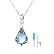 Sterling Silver Opal Turquoise TearDangle Urn Necklace for Ashes