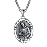 925 Sterling Silver Patron Saint Medals | Amulet Necklace Protection Jewelry for Men with 2.5mm 22"+2" Chain