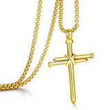 Stainless Steel Cross Pendant Necklace for Men