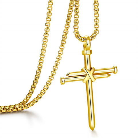 Stainless Steel Cross Pendant Necklace for Men