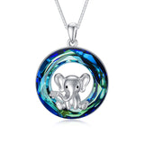 Sterling Silver Crystal Elephant Pendant Necklace