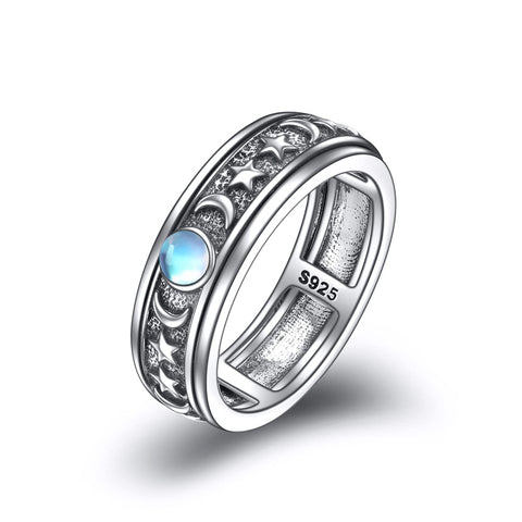 Sterling Silver Claddagh Moon And Star Anxiety Spinner Ring