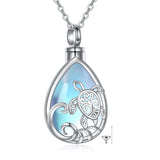 Sterling Silver Moonstone Rose Hummingbird Turtle Dolhpin Urn Necklace for Ashes