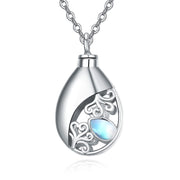 Sterling Silver Moonstone Urn Necklace for Ashes