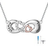 Sterling Silver InfinityLove Heart Urn Necklace for Ashes With Engraved