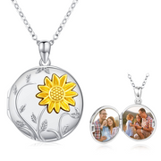 Sunflower Necklace 925 Sterling Silver You are My Sunshine Necklace Heart Pendant Engraved Jewelry Anniversary Birthday Gifts for Her Women