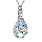 Sterling Silver Moonstone Rose Hummingbird Turtle Dolhpin Urn Necklace for Ashes