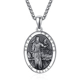 925 Sterling Silver Patron Saint Medals | Amulet Necklace Protection Jewelry for Men with 2.5mm 22"+2" Chain