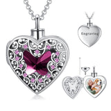 Sterling Silver Crystal Personalized Photo Butterfly Urn Necklace for Ashes