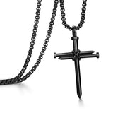 Stainless Steel Cross Pendant Necklace for Men