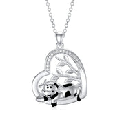 Sterling Silver Cow Heart Pendant Necklace