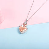 925 Sterling Silver Cremation Jewelry CZ Teardrop Urn Necklace for Ashes Heart Pendants Ashes Keepsake Jewelry