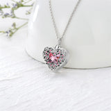 Butterfly Photo Urn Necklace for Ashes Cremation Jewelry Sterling Silver Heart Picture Locket Necklace Memorial Jewelry