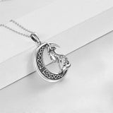 Wolf Jewelry Sterling Silver Howling Wolf Pendant Necklace Jewelry for Wolf Lover Women Men Girls Mom Friend Birthday